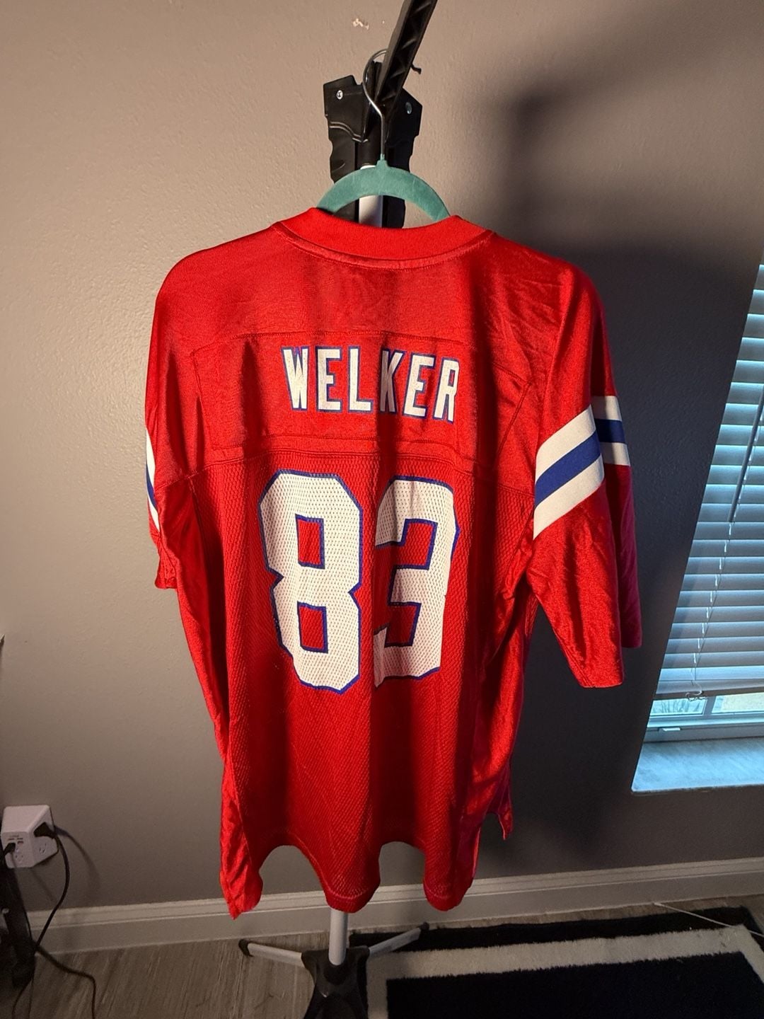 Reebok New England Patriots Jersey Size L Red AFL 50th Anniversary #83 8