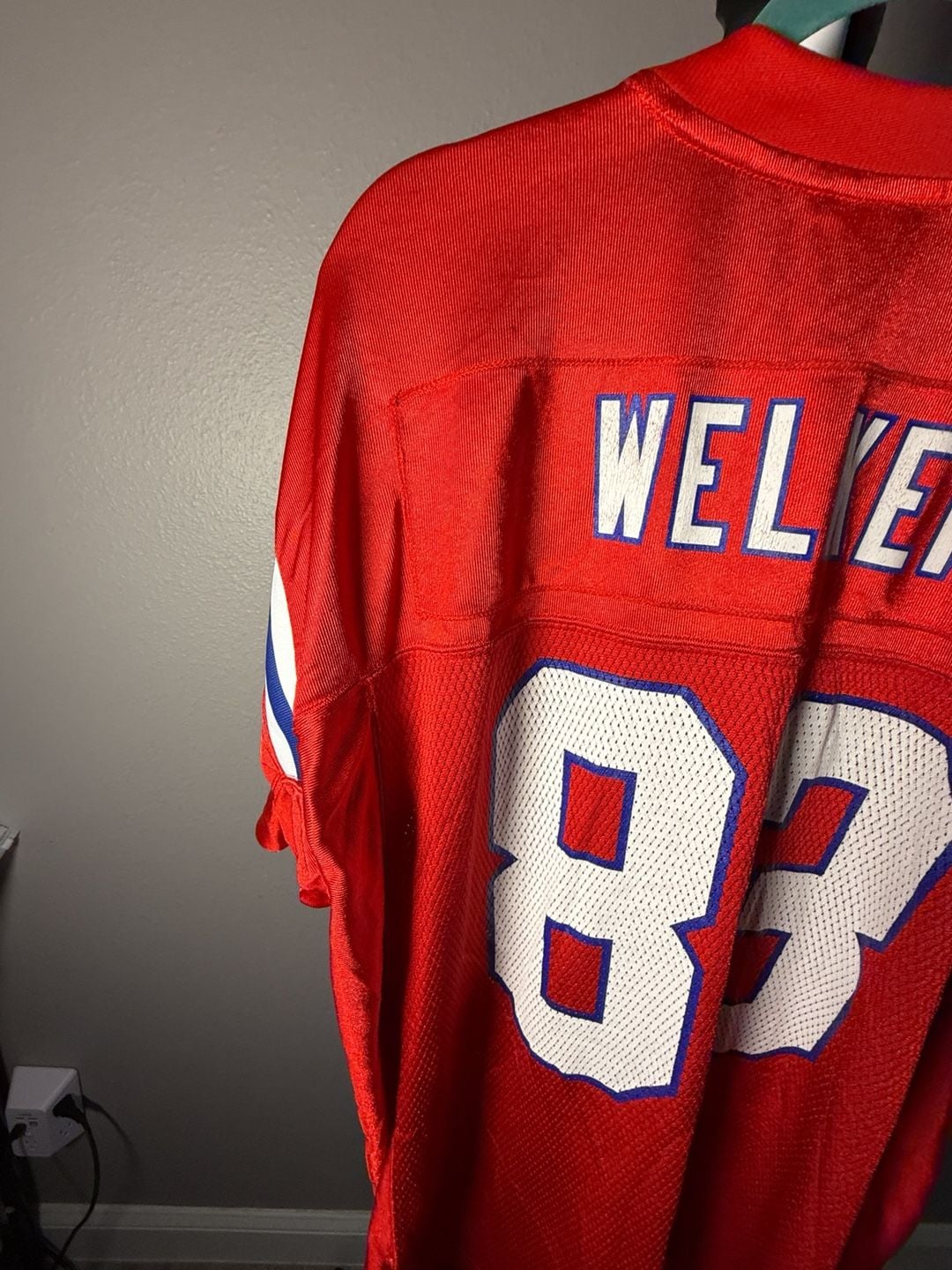 Reebok New England Patriots Jersey Size L Red AFL 50th Anniversary #83 9