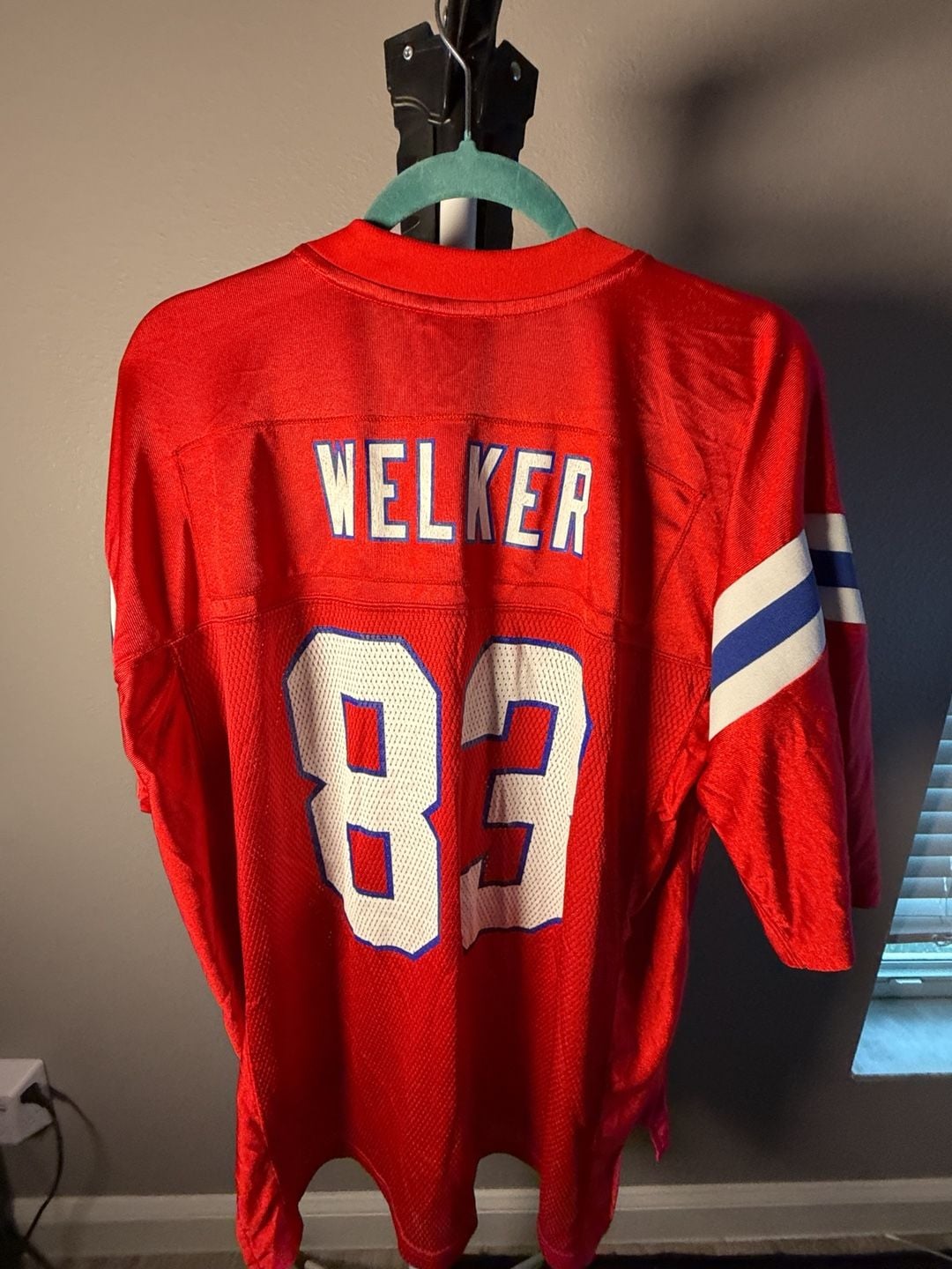 Reebok New England Patriots Jersey Size L Red AFL 50th Anniversary #83 11