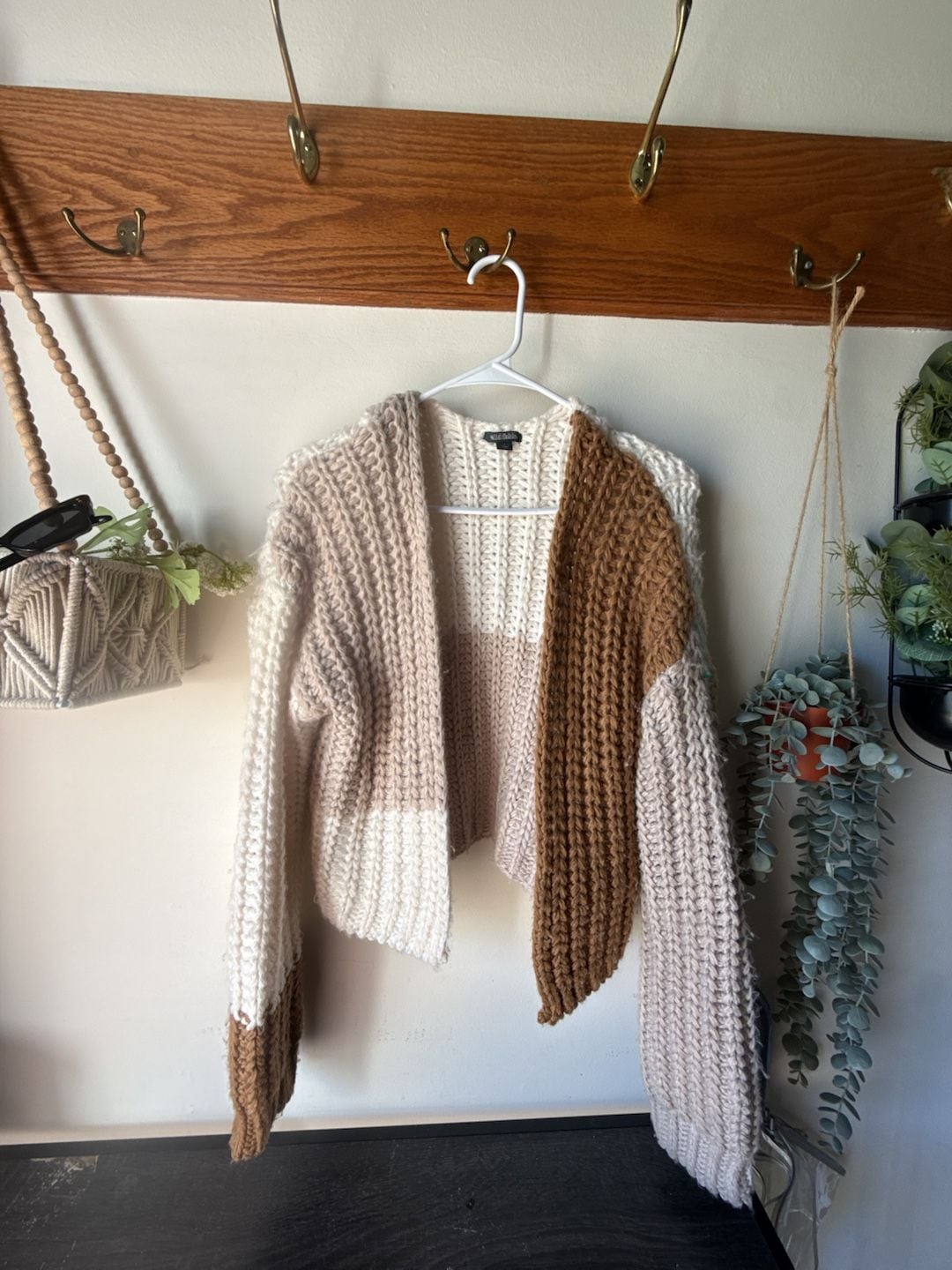 The Perfect Fall 🍁 Chunky Knit Cardigan Size S Color Block 2