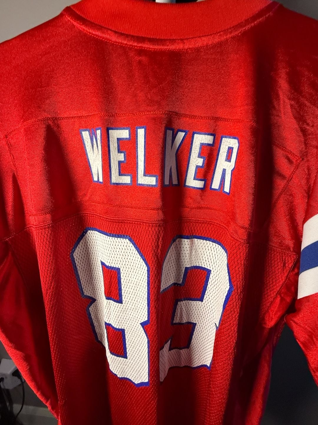 Reebok New England Patriots Jersey Size L Red AFL 50th Anniversary #83 13