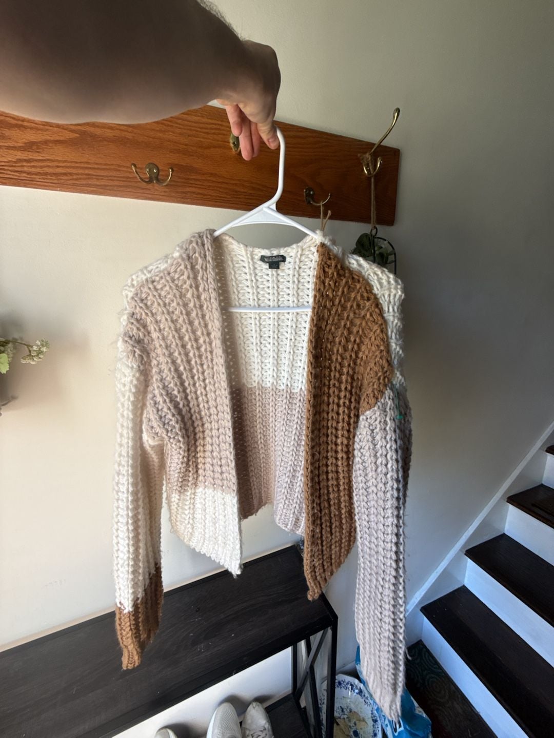 The Perfect Fall 🍁 Chunky Knit Cardigan Size S Color Block 7