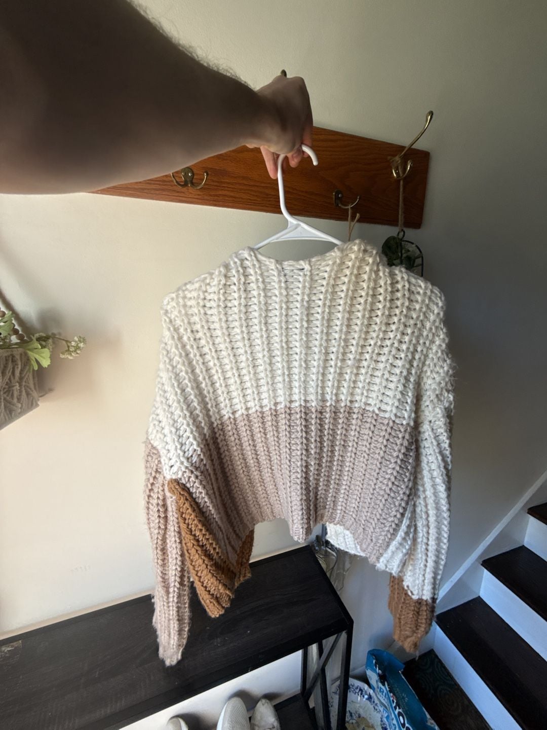 The Perfect Fall 🍁 Chunky Knit Cardigan Size S Color Block 8