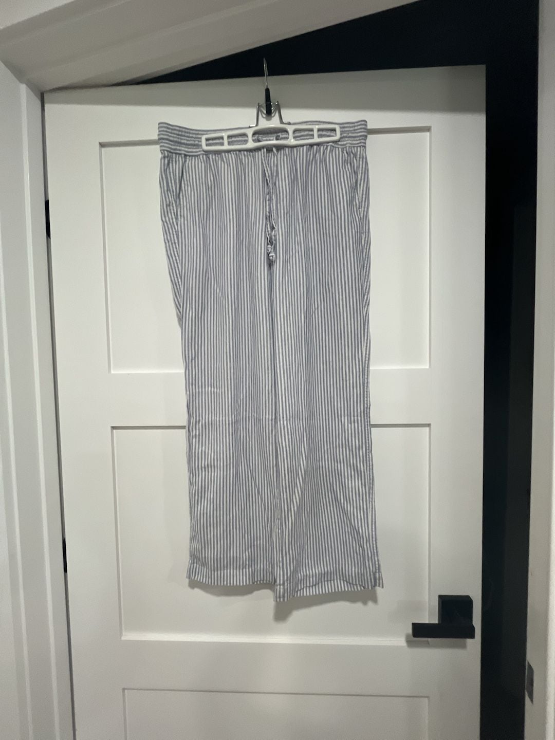 Ann Taylor Factory Striped Linen Blend Pants Blue White 2