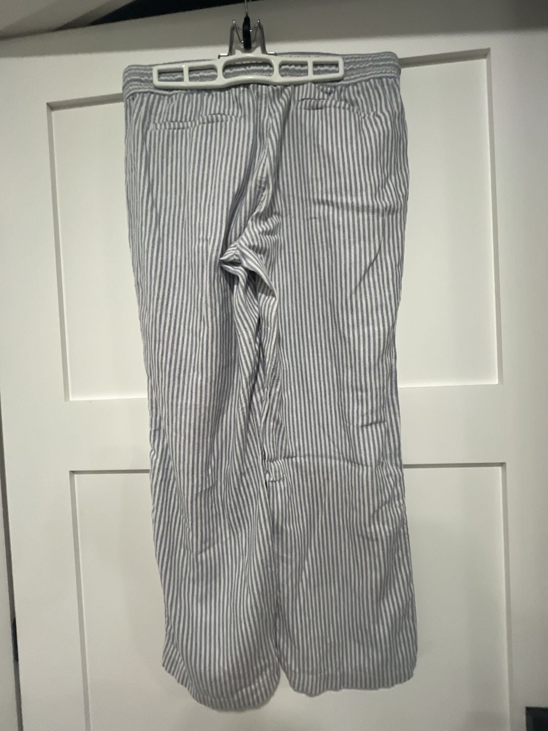 Ann Taylor Factory Striped Linen Blend Pants Blue White 5