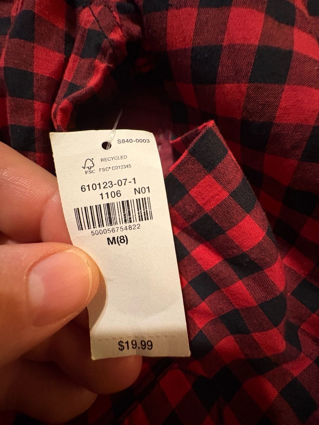 Old Navy Long Sleeve Button Down Shirt Size M (8) Red Black Plaid 4