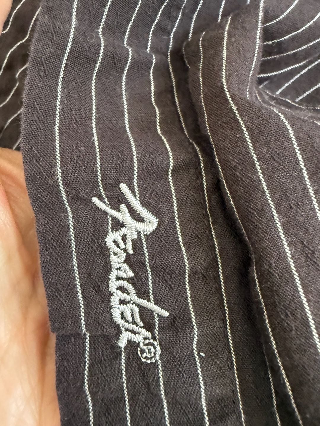 Fender Telecaster Graphic Striped Button Down Brown Shirt 7
