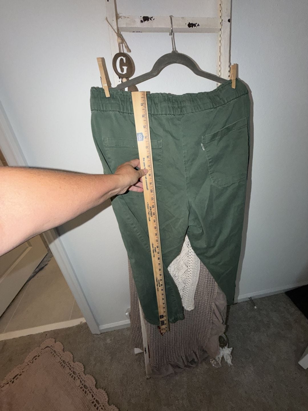 Levi's Jogger Pants Size XL Green Drawstring Twill 8