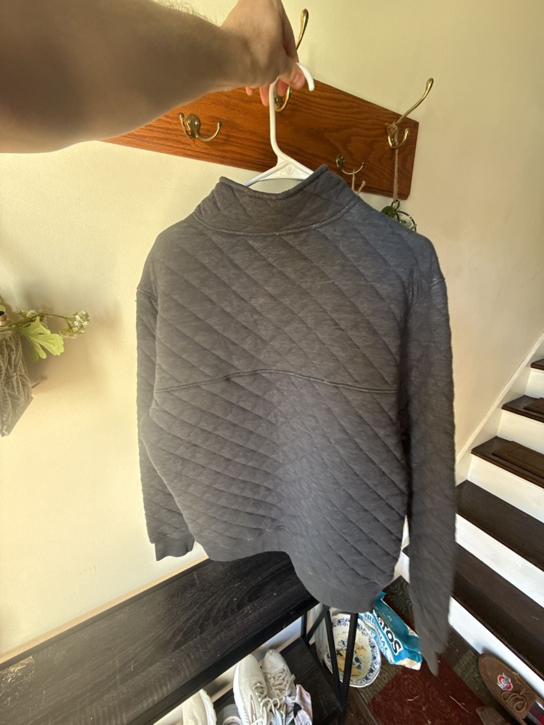 Ohio State Buckeyes Quilted Snap Pullover Size L Gray 7