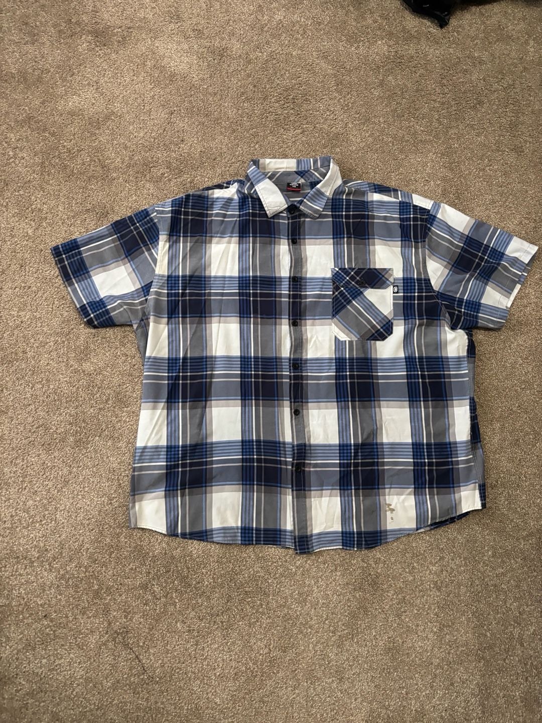 Early 2000s Ecko Unltd. Plaid Short Sleeve Button Down Shirt Size 6XB Blue White 2