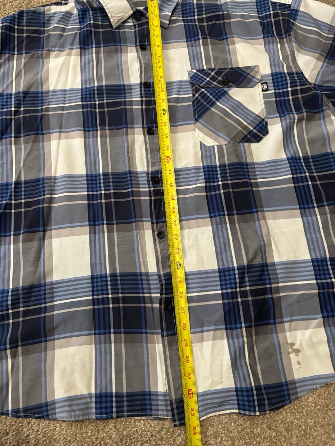Early 2000s Ecko Unltd. Plaid Short Sleeve Button Down Shirt Size 6XB Blue White 3