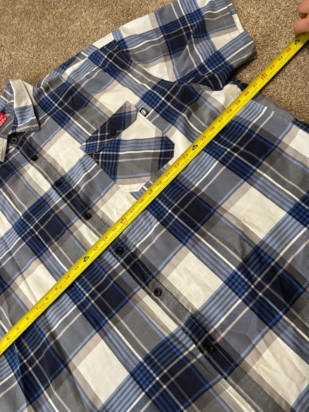 Early 2000s Ecko Unltd. Plaid Short Sleeve Button Down Shirt Size 6XB Blue White 4