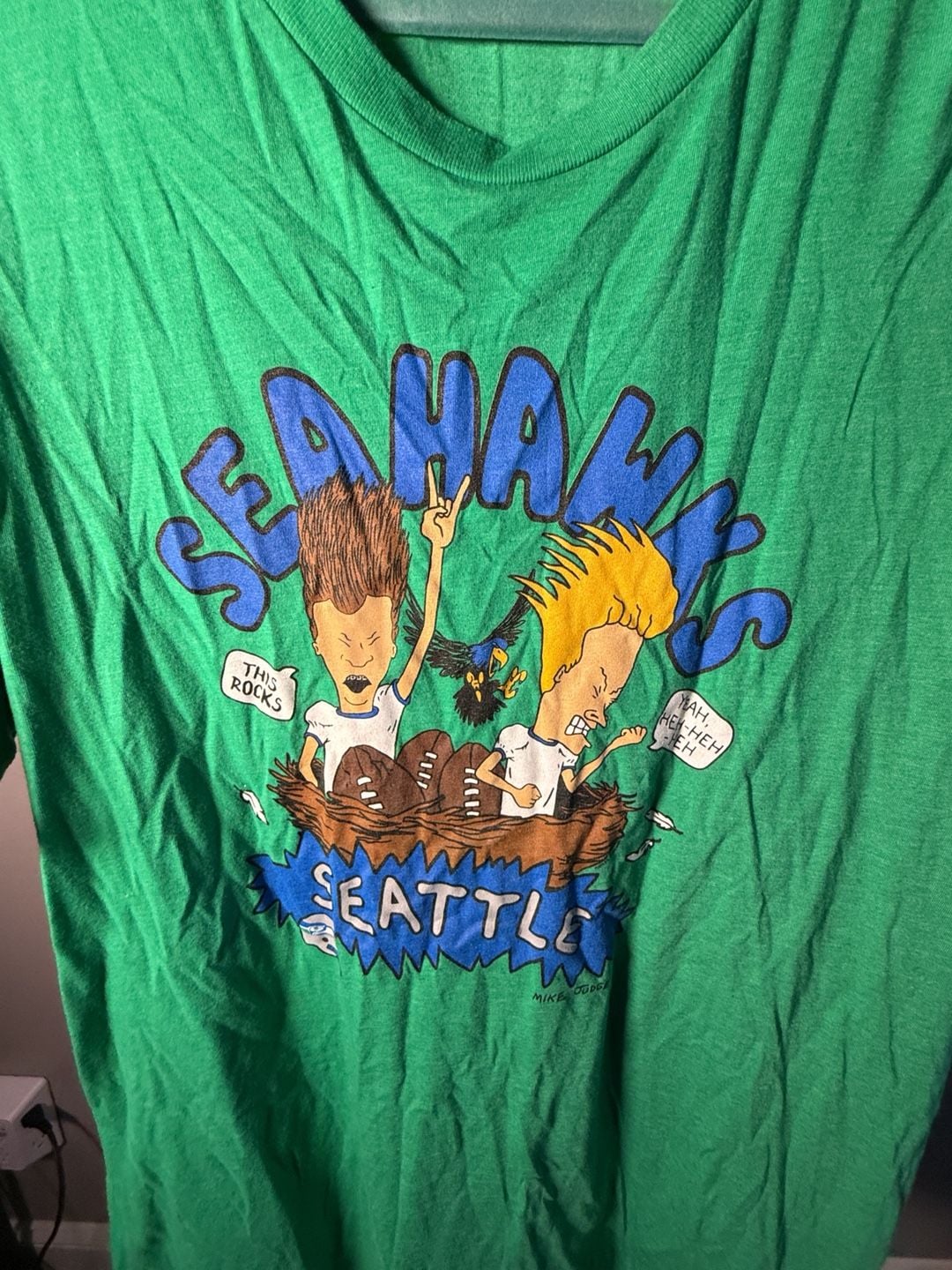 Homage Beavis and Butt-Head Seattle Seahawks T-Shirt XXL Green 7