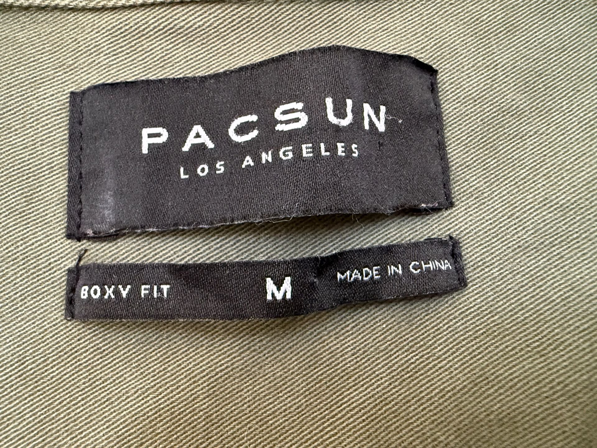 PacSun Military Utility Jacket Size M Olive Green Patches Boxy Fit 3