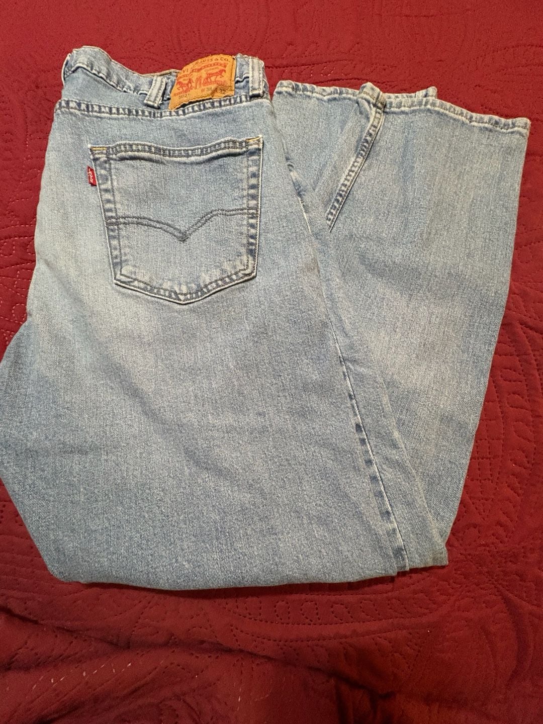 Levi's 502 Jeans W38 L32 Light Wash Denim 1