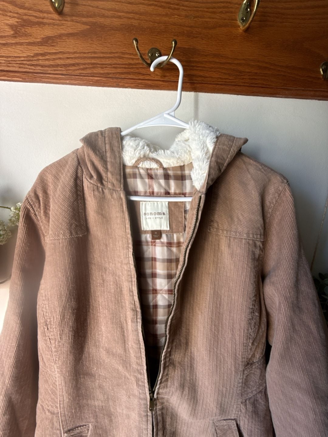 Perfect Fall 🍁 Corduroy Sherpa Jacket Size M Brown 4