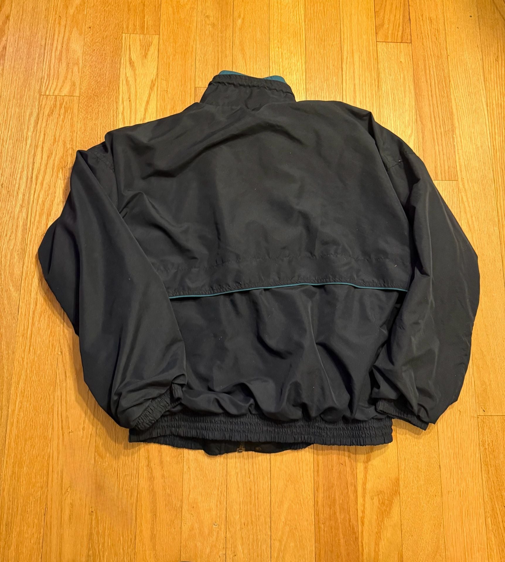 Vintage Bill Blass Jacket Size L Blue and Teal Polyester Windbreaker Mens 9