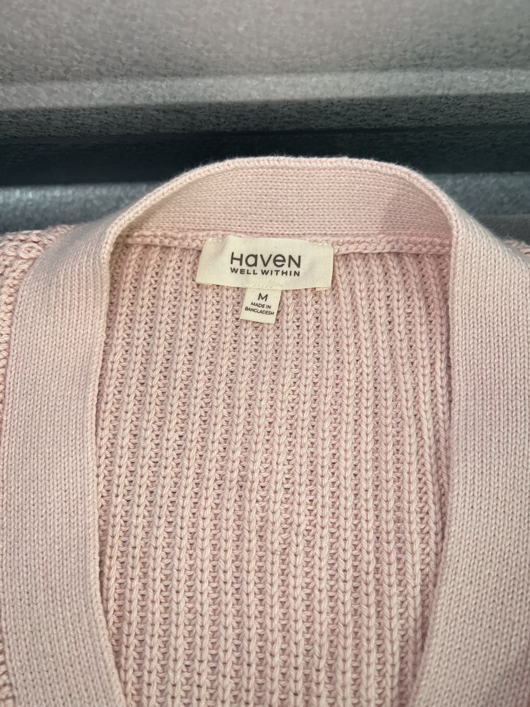 Haven Well Within Cardigan Size M Pink Organic Cotton V-Neck Sweater 3