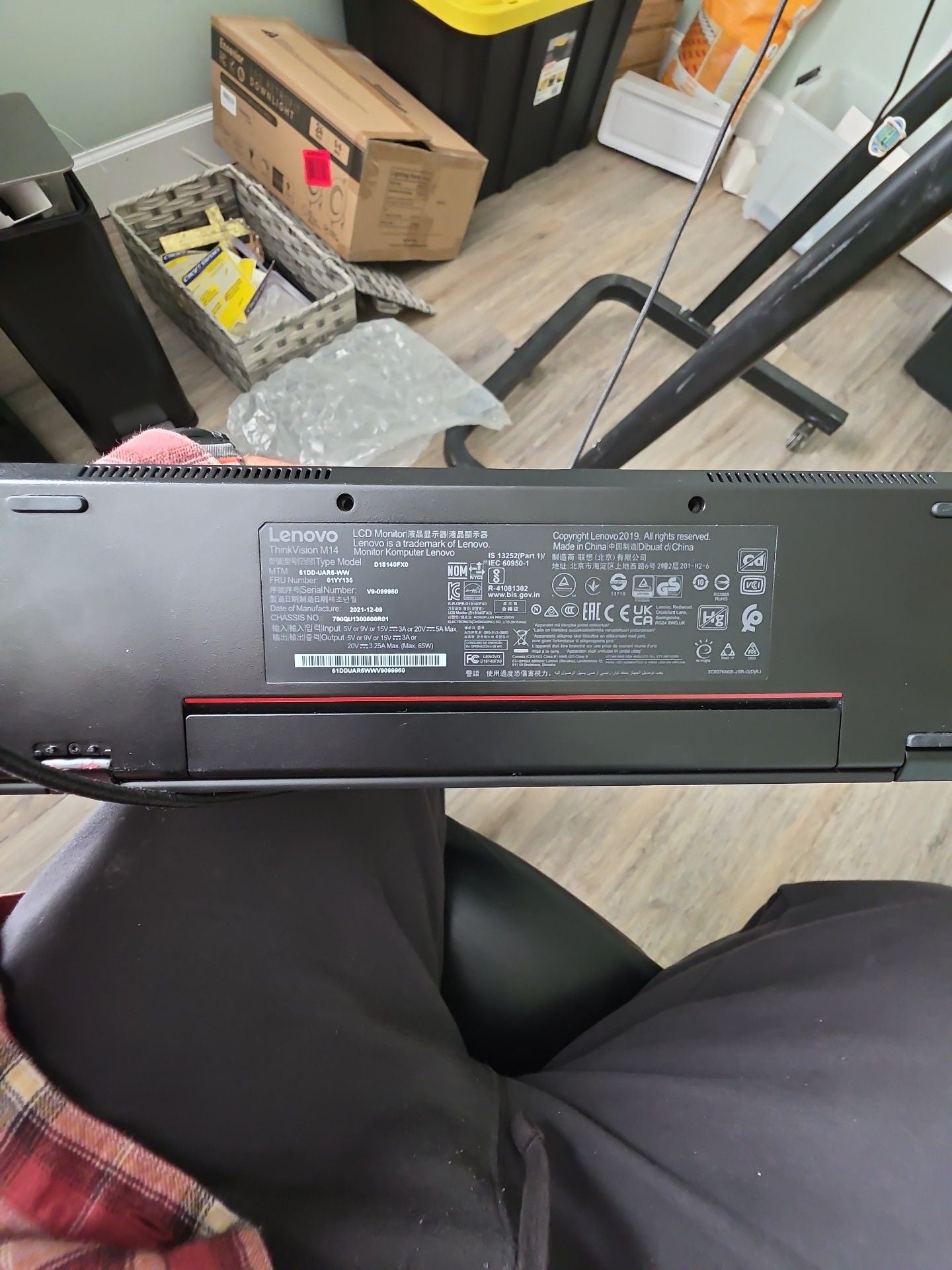Lenovo ThinkVision M14 Portable Monitor 14 inch 4