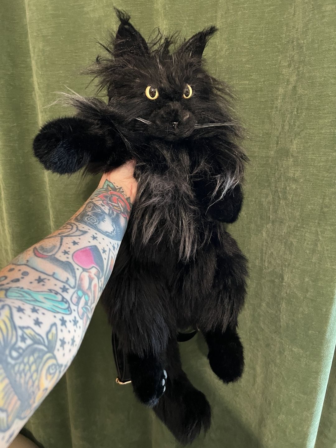 Chongker Black Cat Plush book bag 2