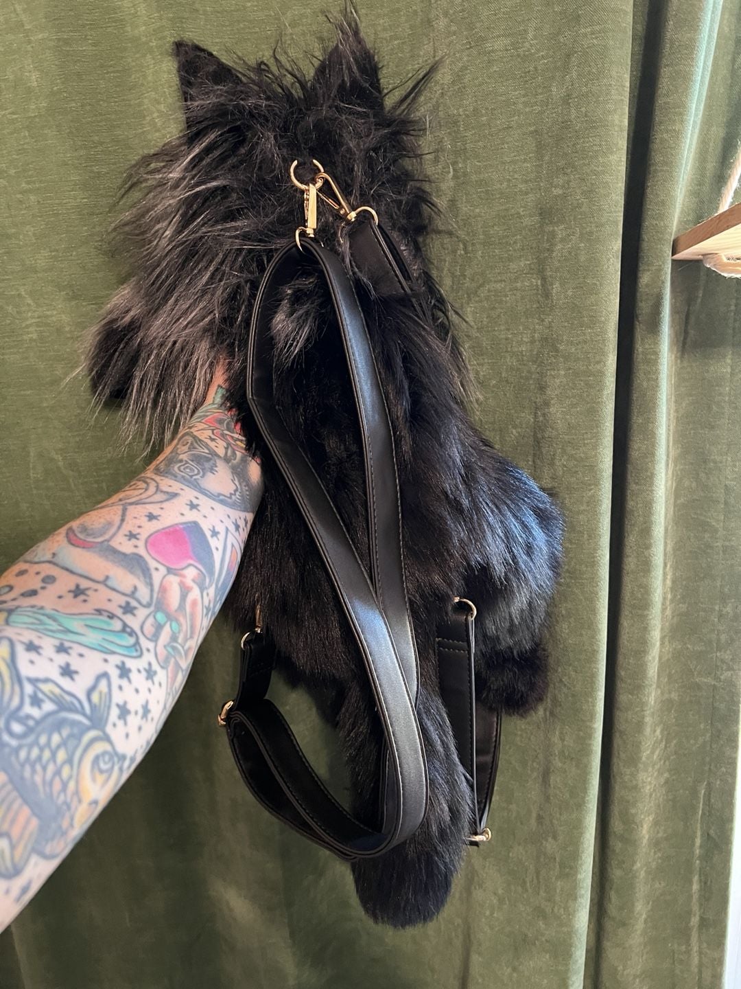 Chongker Black Cat Plush book bag 5