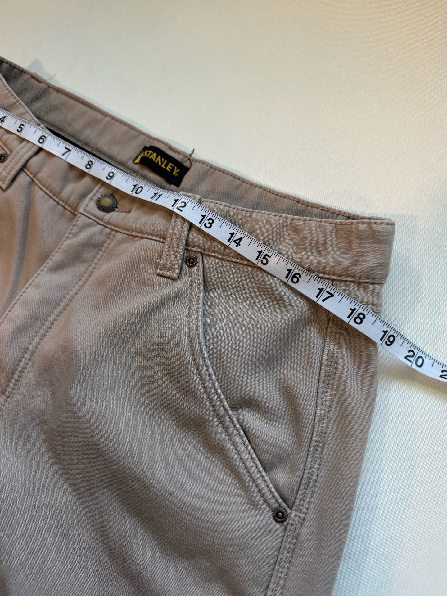 Stanley Fleece Lined Workwear Carpenter Utility Pants Tan Men’s 36x32 4
