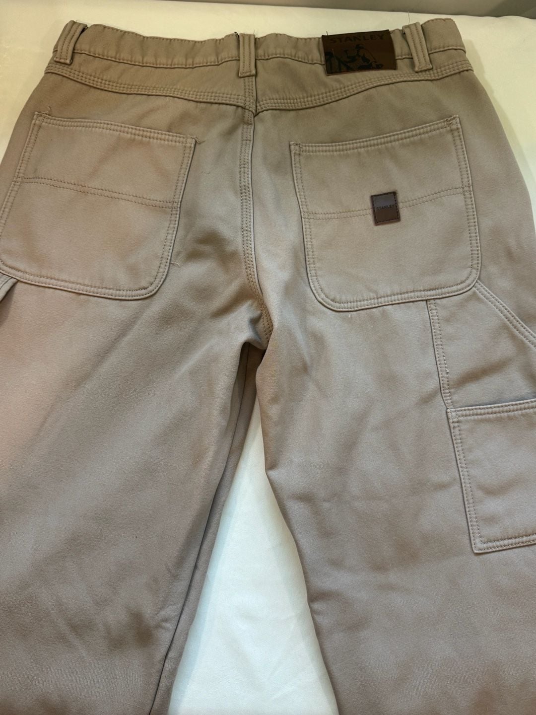 Stanley Fleece Lined Workwear Carpenter Utility Pants Tan Men’s 36x32 6