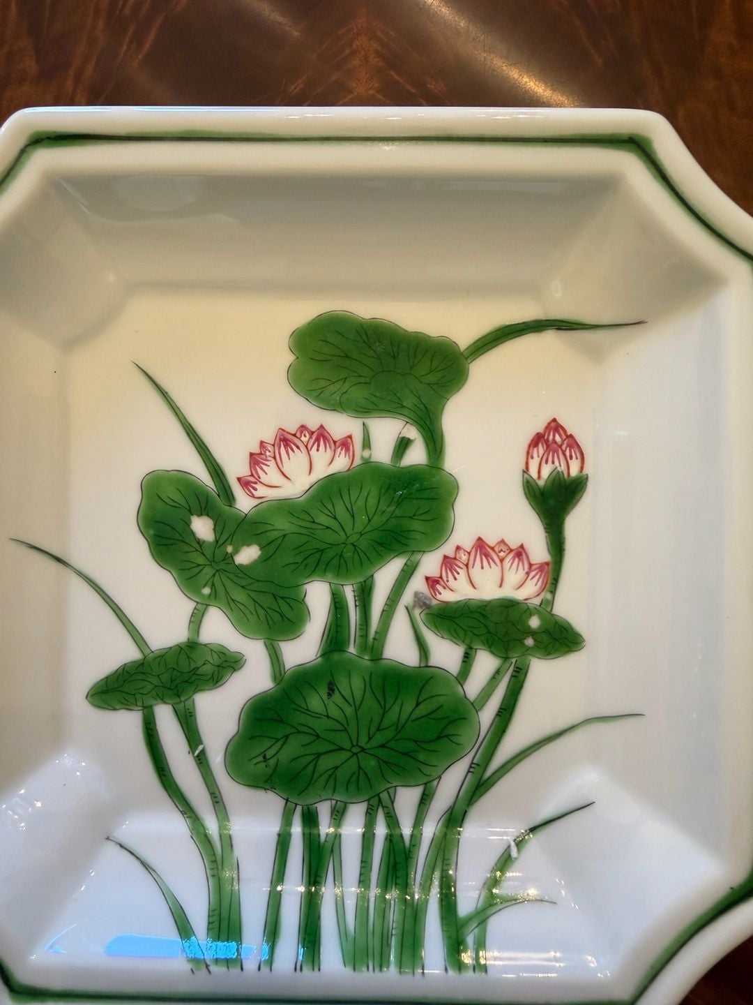 Andrea By Sadek Lotus Plate Size 8x8 White Porcelain Floral 8716 2