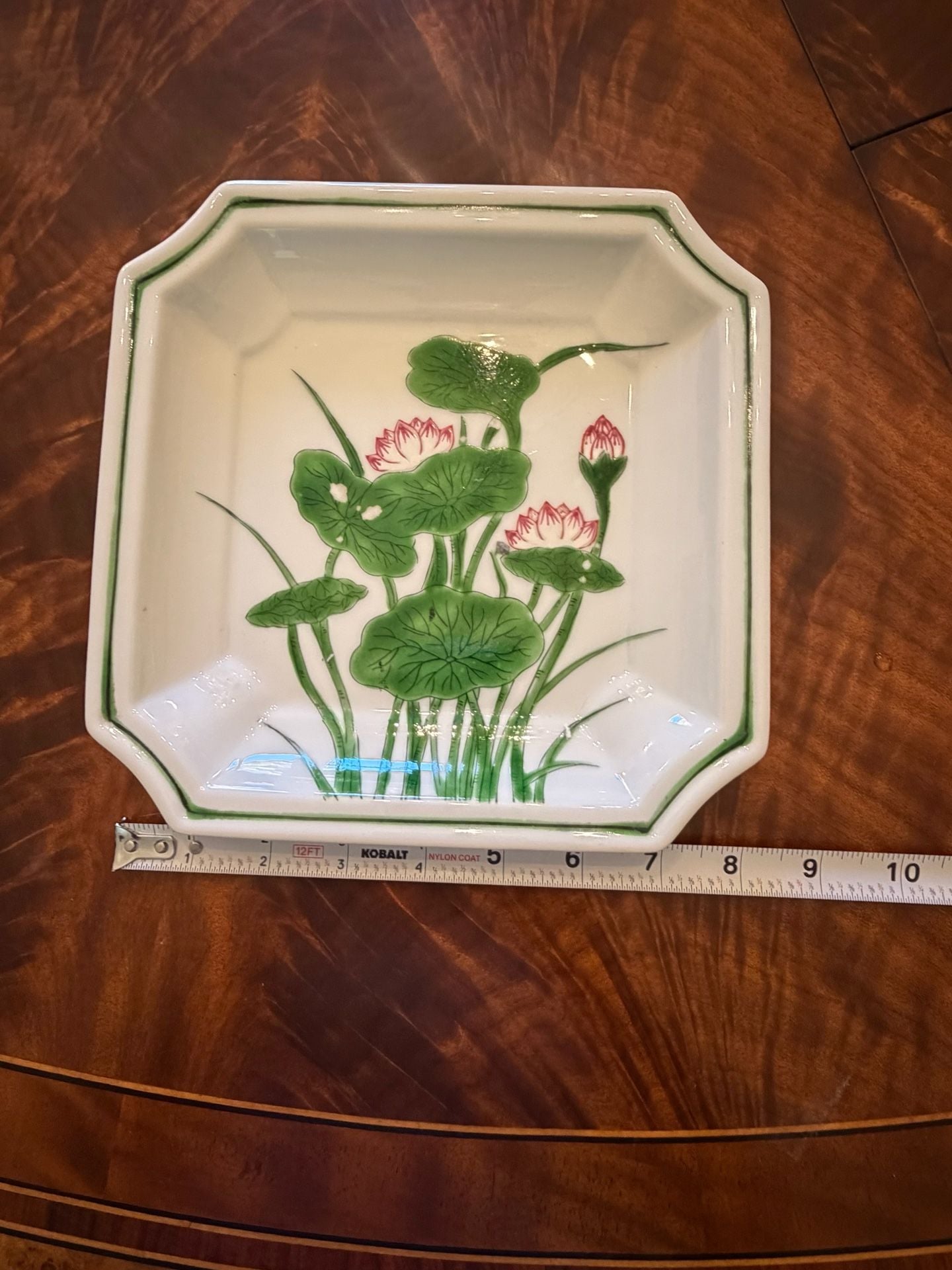 Andrea By Sadek Lotus Plate Size 8x8 White Porcelain Floral 8716 5