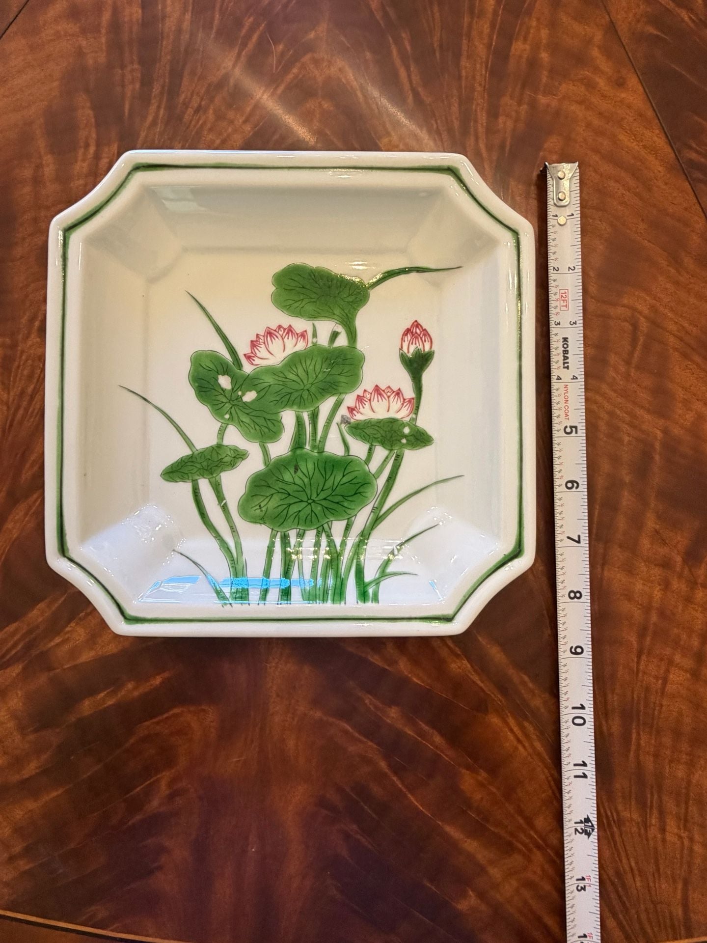 Andrea By Sadek Lotus Plate Size 8x8 White Porcelain Floral 8716 6