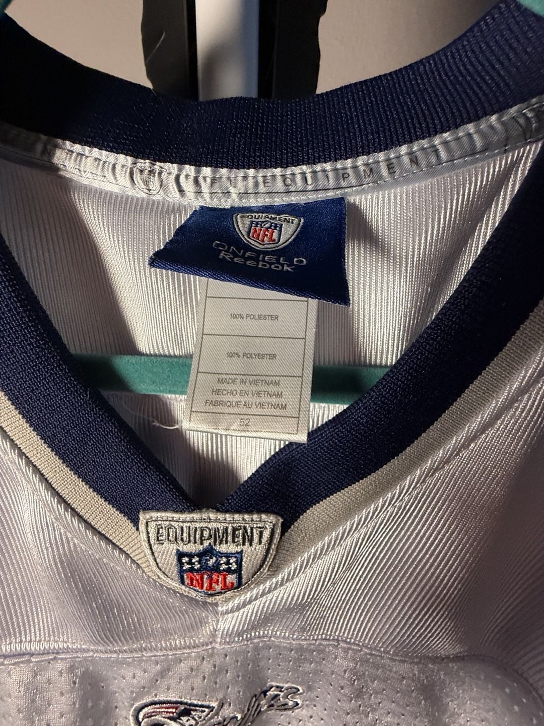 Reebok NFL Patriots Aaron Hernandez 81 Super Bowl XLVI Jersey Size 52 White 7