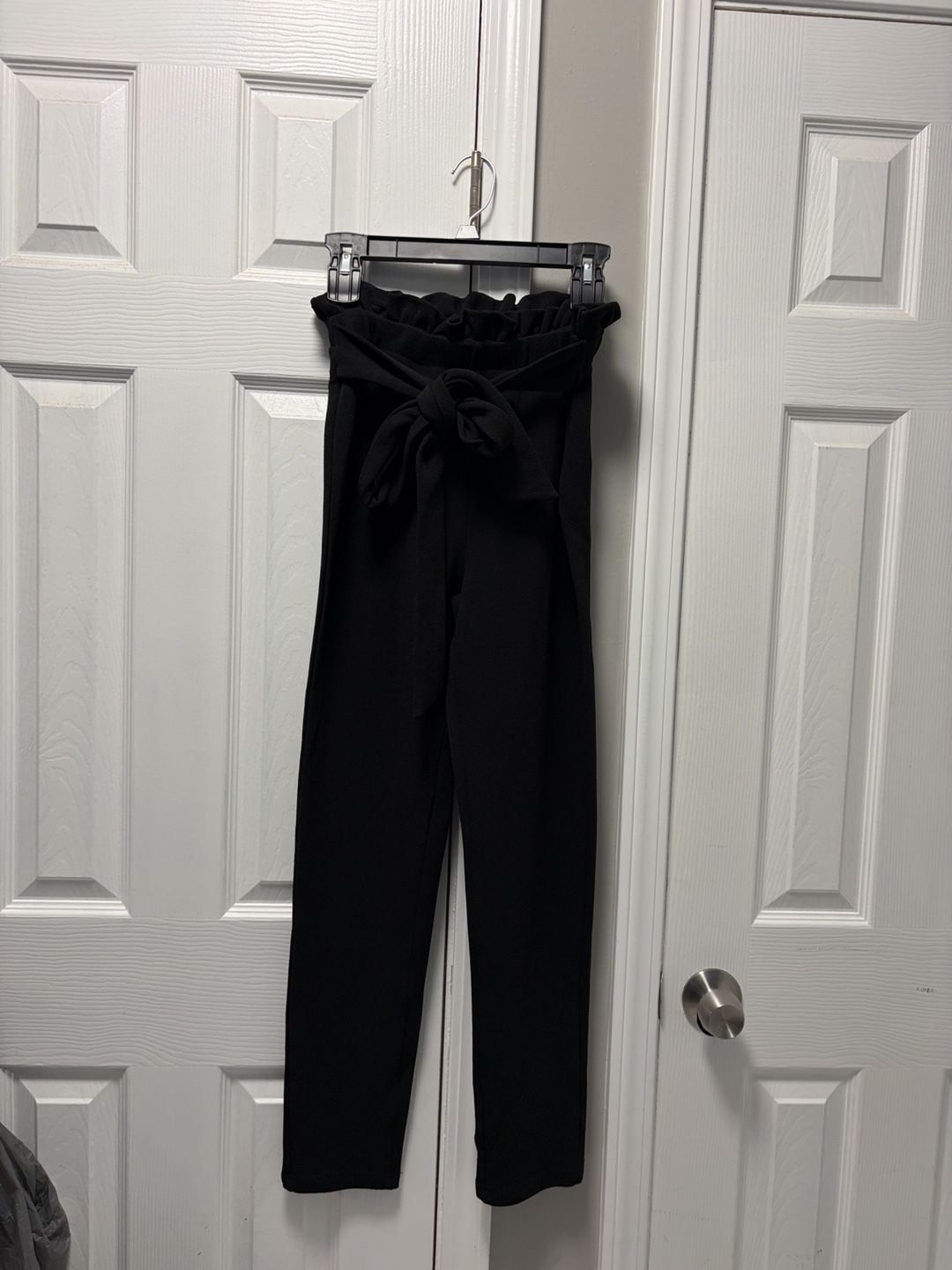 SHEIN Paperbag Waist Pants Black 2