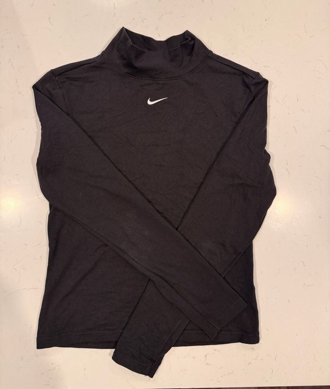 Nike Sportswear Essentials Mock Neck Long Sleeve Top Size S Black 1