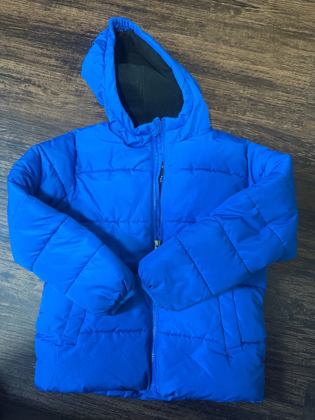 Swiss Tech Puffer Jacket Size XS (4-5) Blue Hooded Coat 3