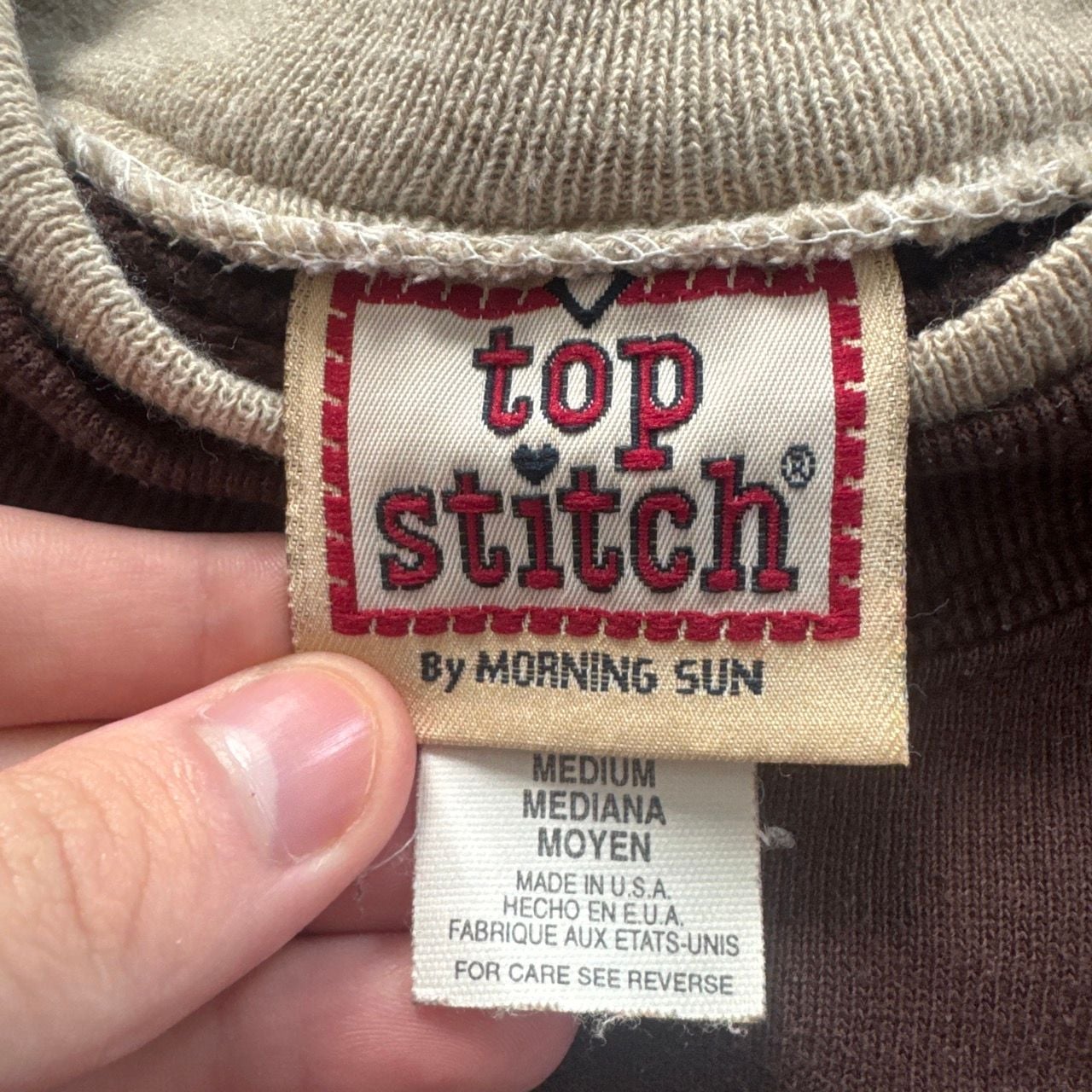 Top Stitch By Morning Sun Sweatshirt Size Medium Brown Pumpkin 4