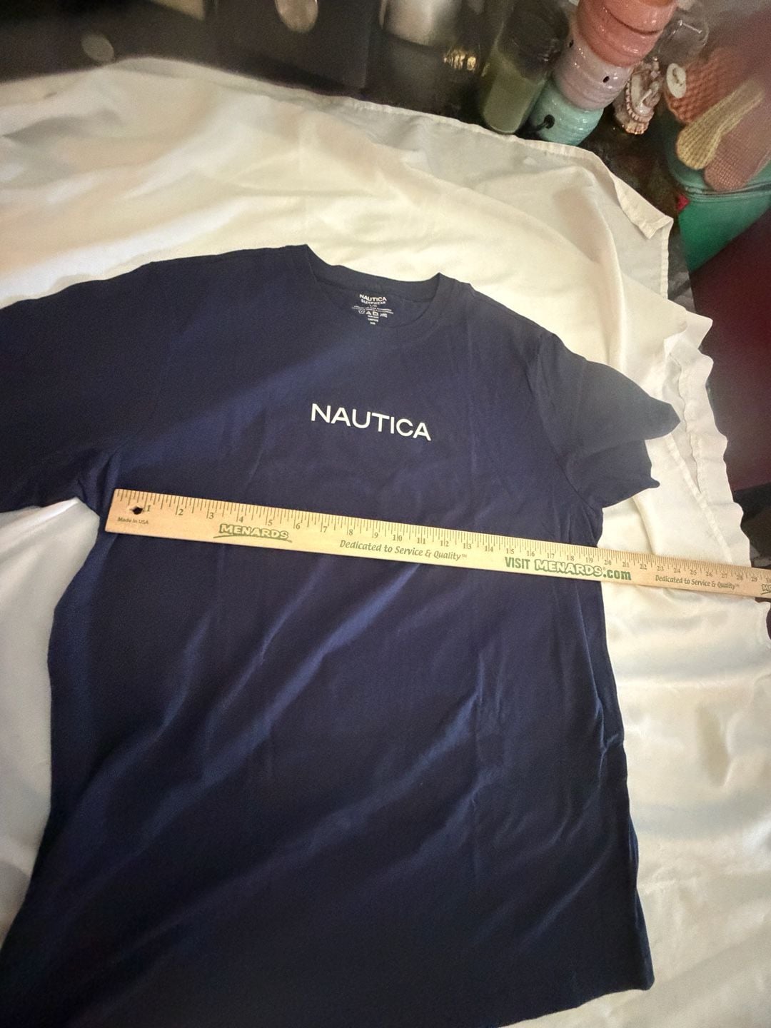 Nautica Logo Graphic T-Shirt Size L Navy Blue Cotton Sleepwear 7