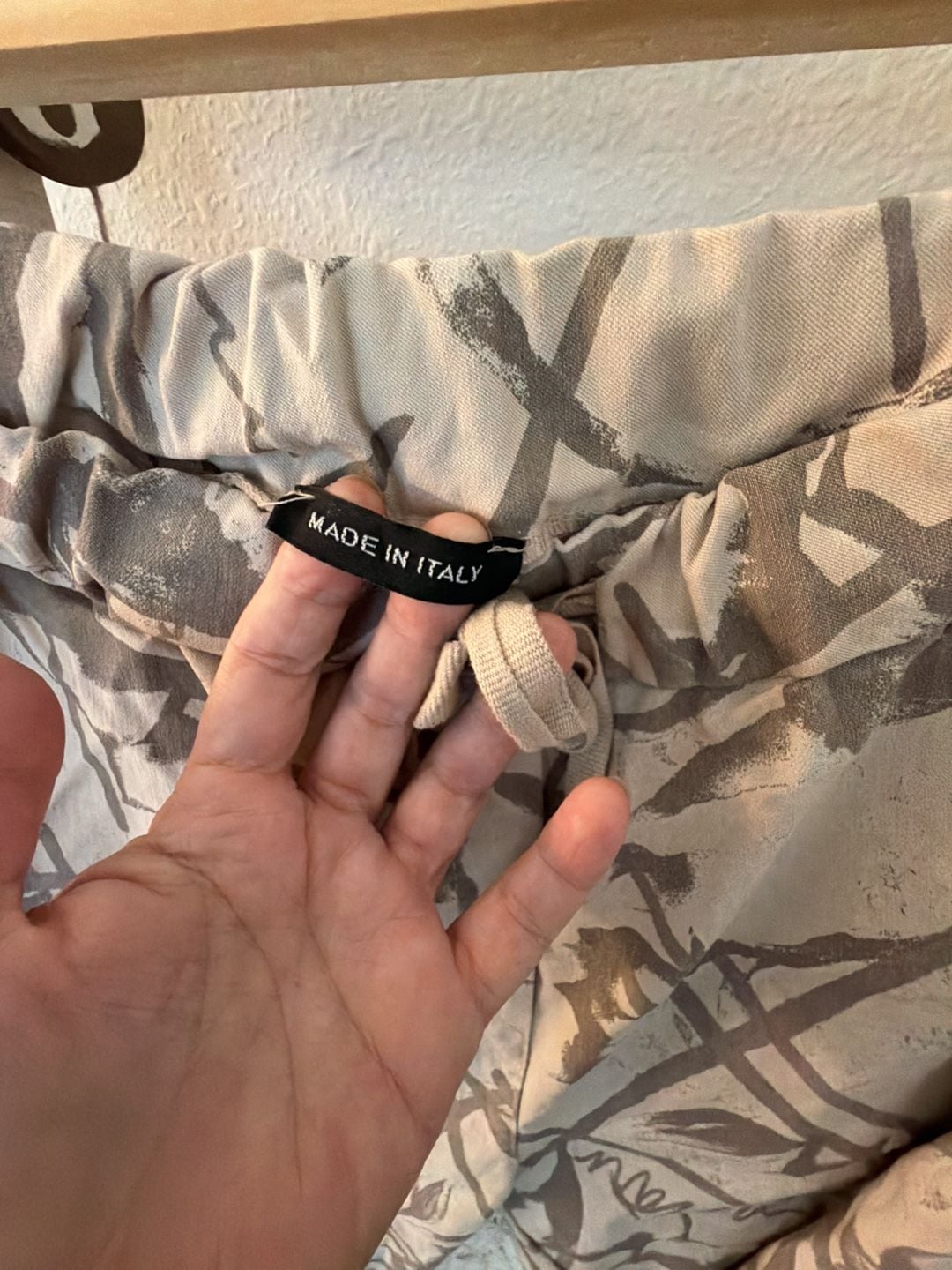 Made in Italy Camo Cargo Pants Drawstring Taupe 2