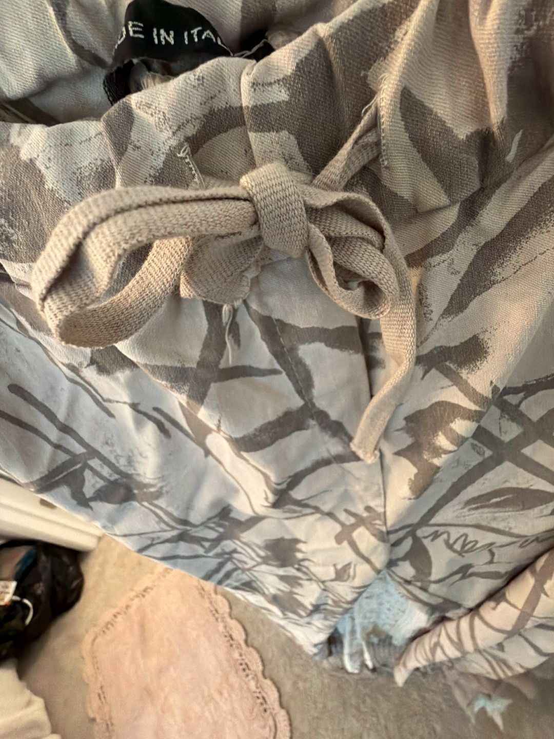 Made in Italy Camo Cargo Pants Drawstring Taupe 3