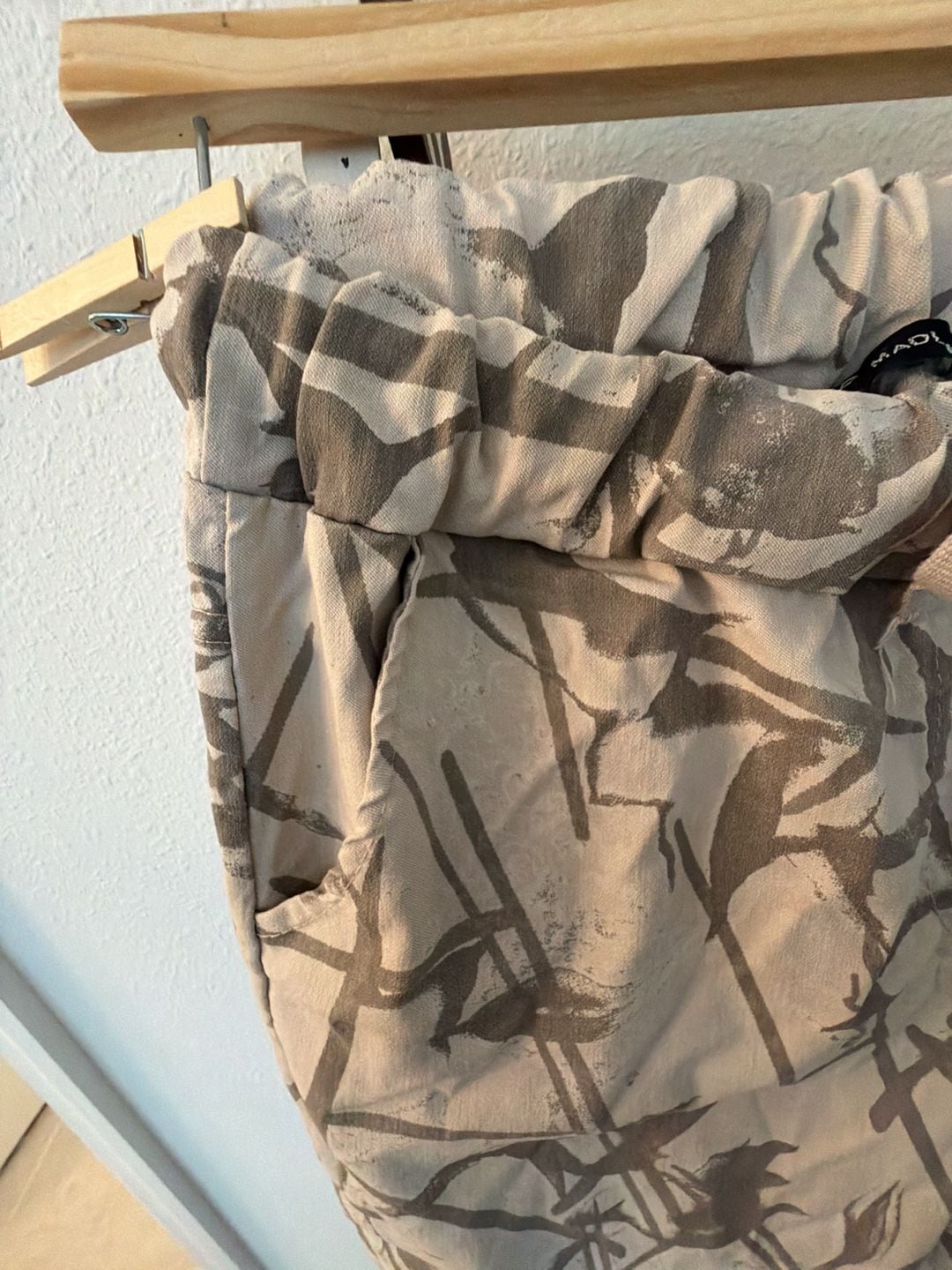 Made in Italy Camo Cargo Pants Drawstring Taupe 4
