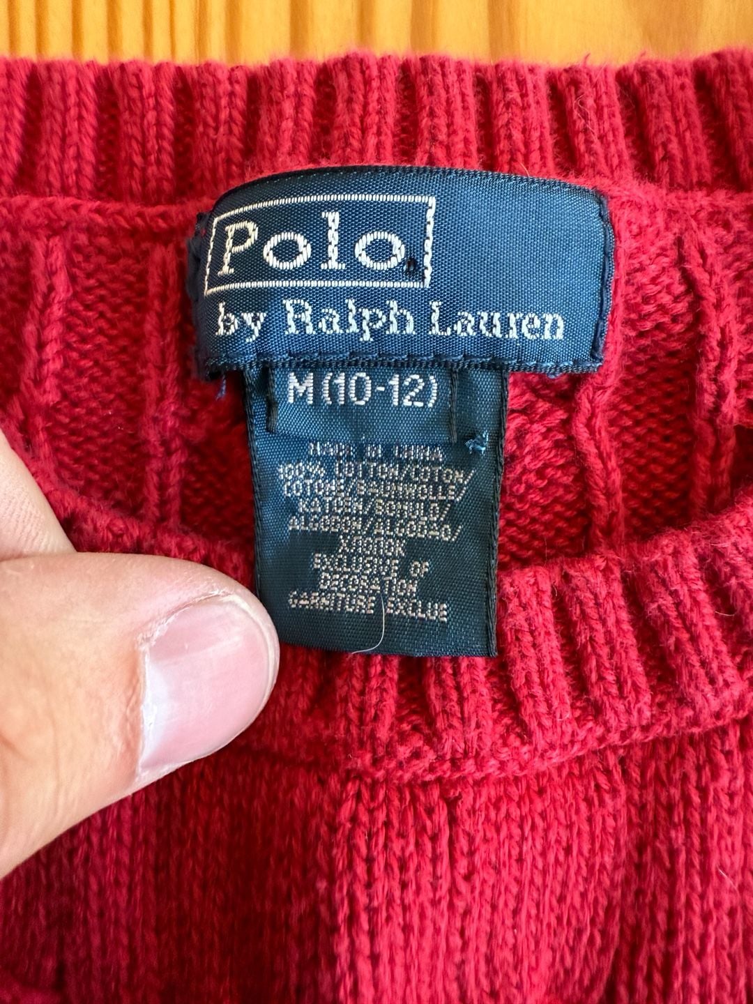 Polo Ralph Lauren Cable Knit Sweater Size M (10-12) Pink Cotton 4