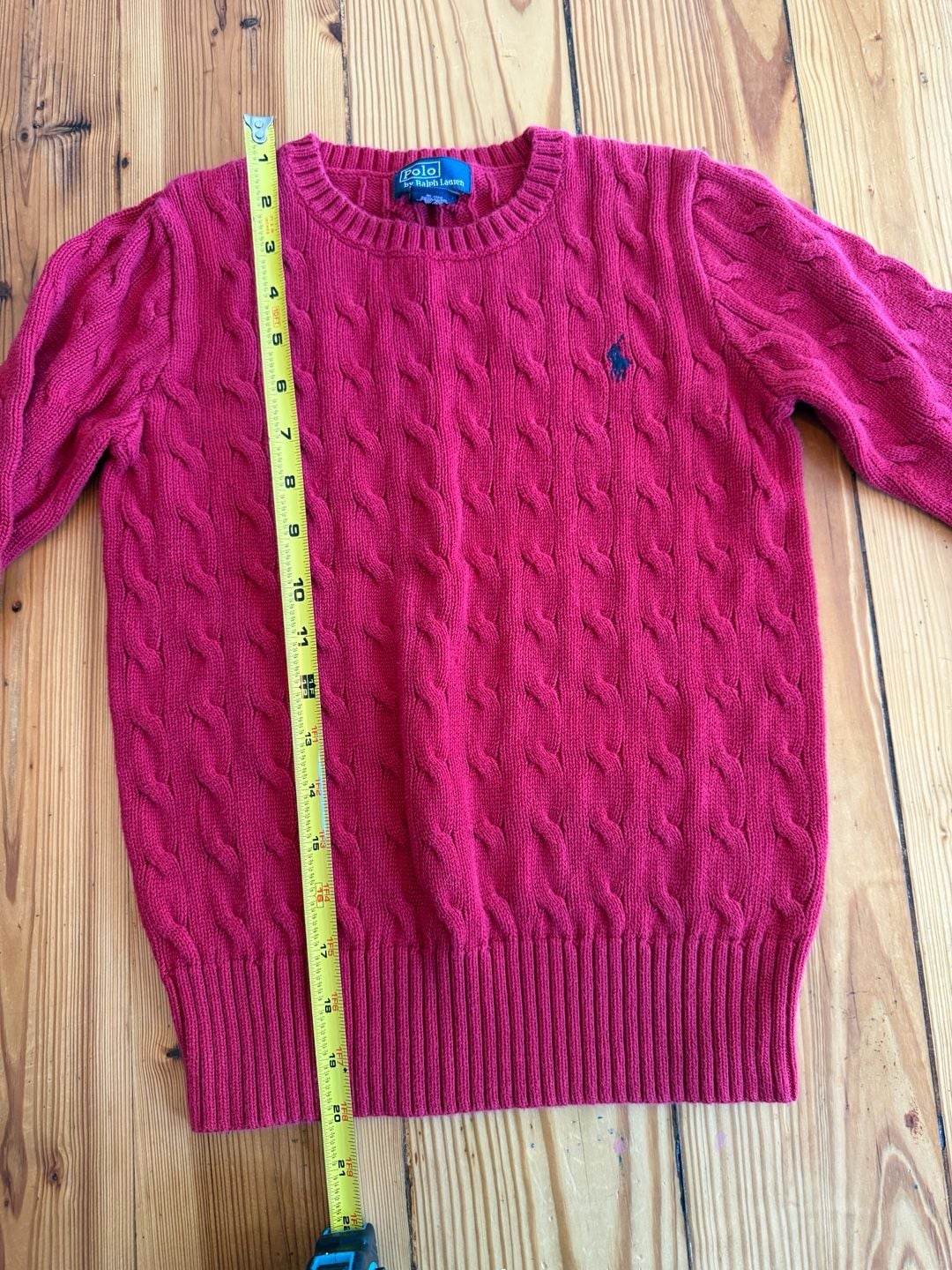 Polo Ralph Lauren Cable Knit Sweater Size M (10-12) Pink Cotton 7