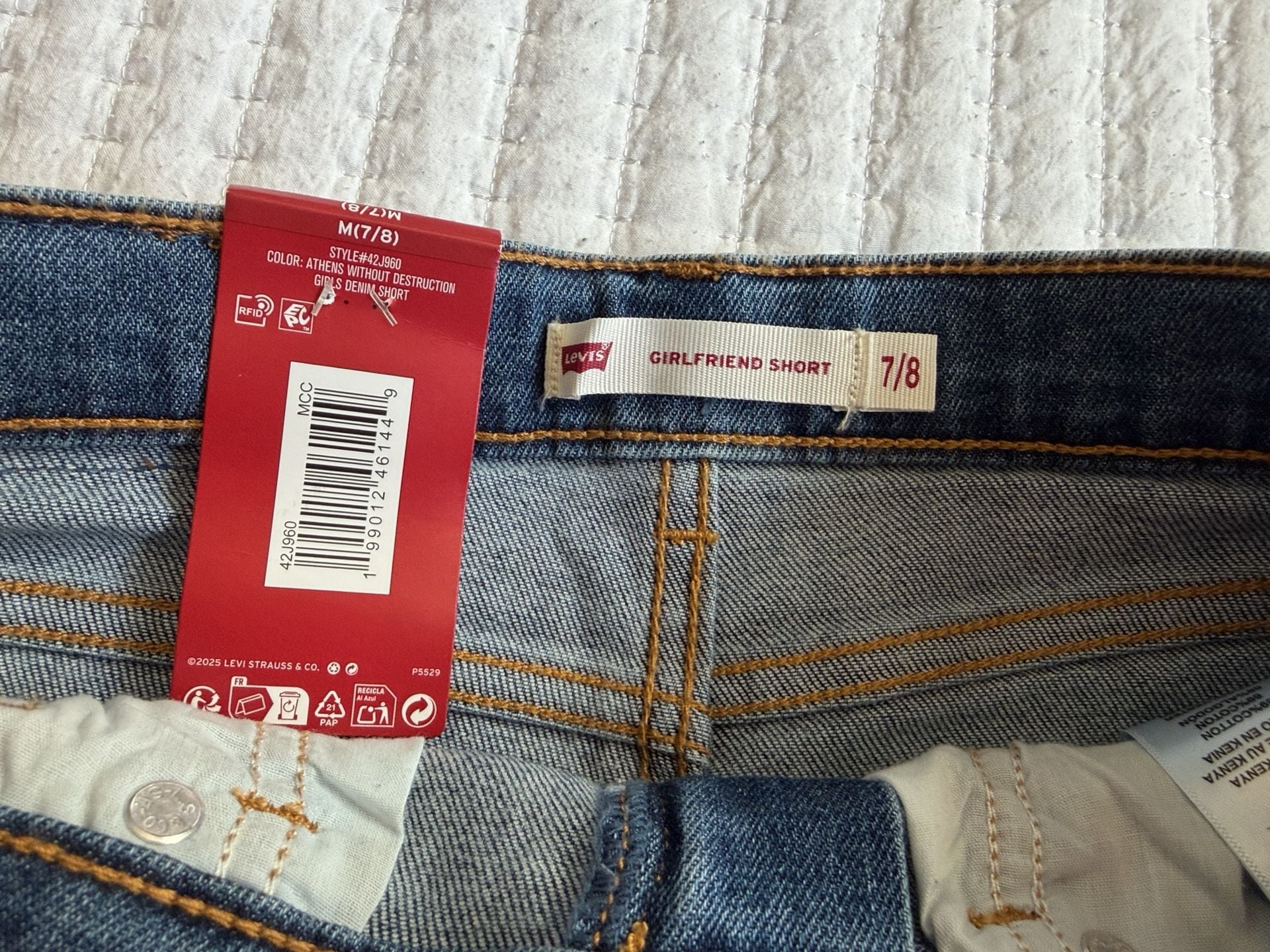 Levi's Girlfriend Short Size M 7/8 Athens Without Destruction 5