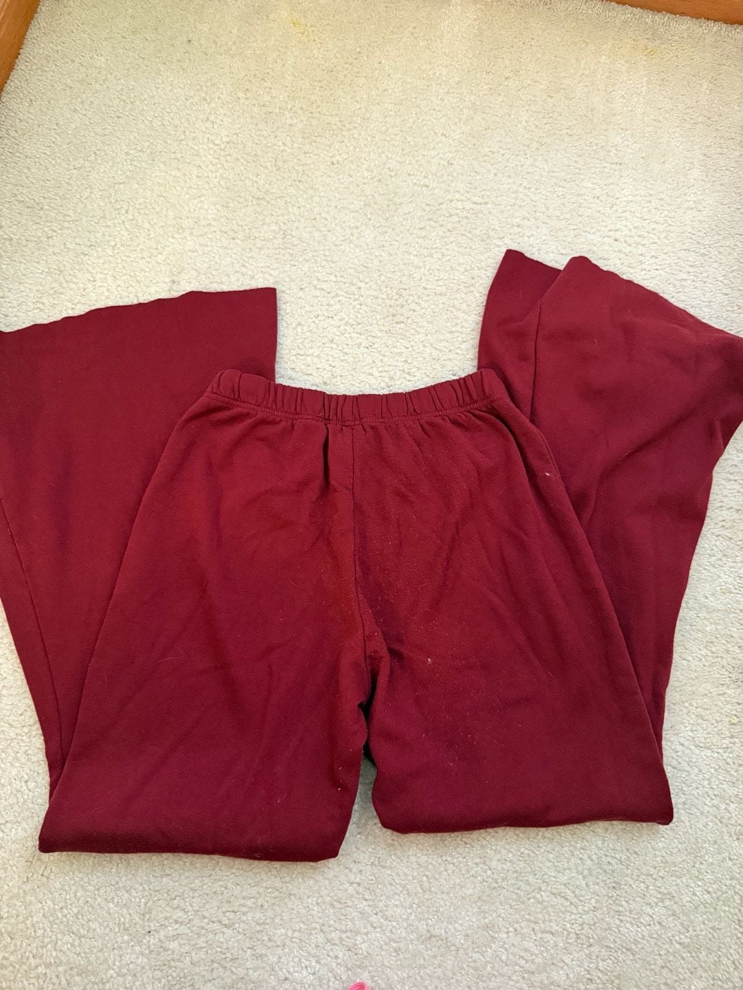 No Boundaries Flare Lounge Pants Size L 11-13 Burgundy Sweatpants 3