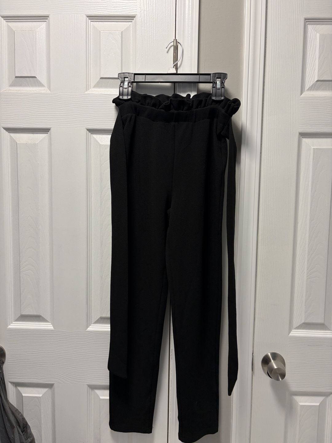 SHEIN Paperbag Waist Pants Black 3
