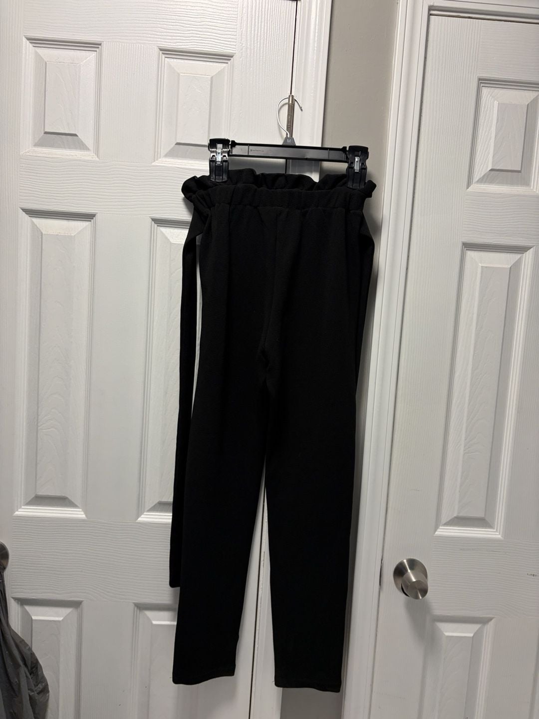 SHEIN Paperbag Waist Pants Black 4