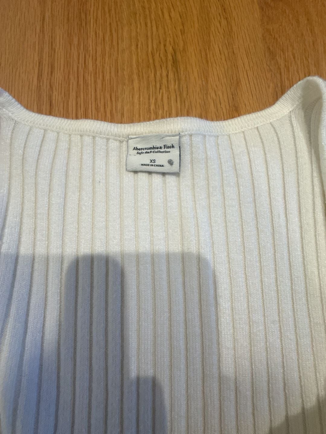 Abercrombie & Fitch Wrap Sweater Size XS White Long Sleeve Cropped Ribbed 3