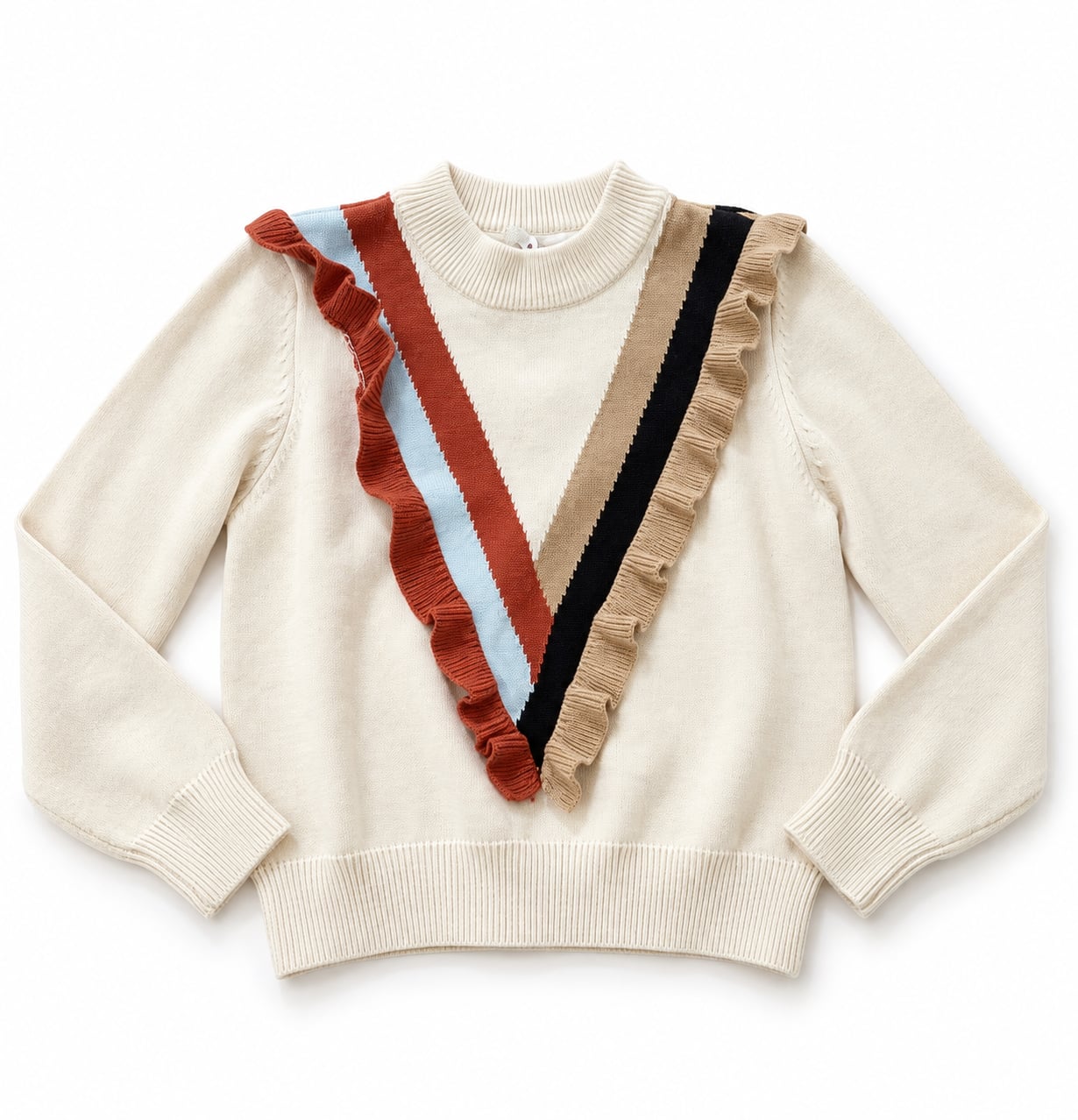 THML Varsity Ruffle Detail Sweater Sz Small (k1) 2