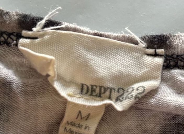 Dept 22 T-Shirt Size M Black White Tie Dye Lace Up Neck Short Sleeve 3