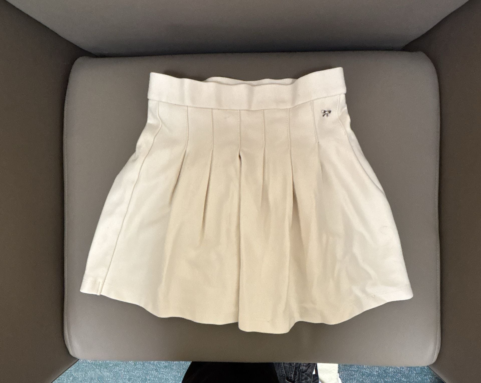 Zara Pleated Skirt Size 7 Cream Tennis Skater 2