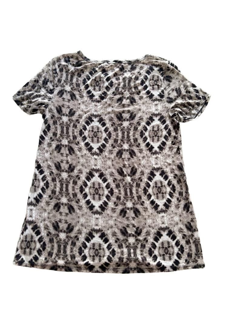 Dept 22 T-Shirt Size M Black White Tie Dye Lace Up Neck Short Sleeve 5